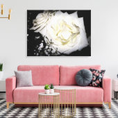 Wit Rose Canvas (Insitu (Woonkamer))
