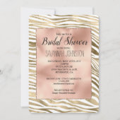 Wit Rose Gold Zebra Dierenprint Kaart (Voorkant)