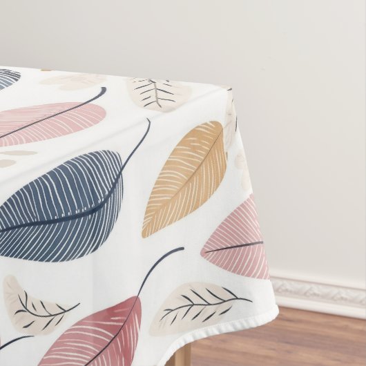 Wit Rose Sinaasappel Blauw Boho Bladeren Tafelkleed (Voorbeeld)