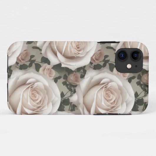  Wit Rose Telefoon Case (Achterkant (horizontaal))