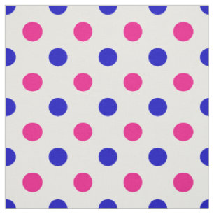 Wit Roze Blau Stippenpatroon Stof