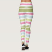 Wit, roze, blauw en groen gestreept leggings (Achterkant)