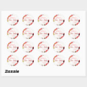 Wit roze dank u bruiloft lippenbalsem soja kaars ronde sticker (Vel)