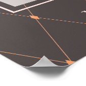 Wit-Roze en Diep Taupe Bruidstheetra Welkom Bord Poster (Hoek)