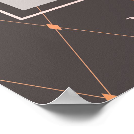 Wit-Roze en Diep Taupe Bruidstheetra Welkom Bord Poster (Hoek)