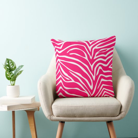 Wit roze en gebroken witte Zebra of een kleurenstr Kussen (Stoel)