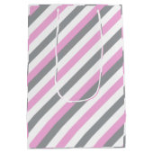 Wit, Roze en Grijze Baby shower Elephants Medium Cadeauzakje (Achterkant)