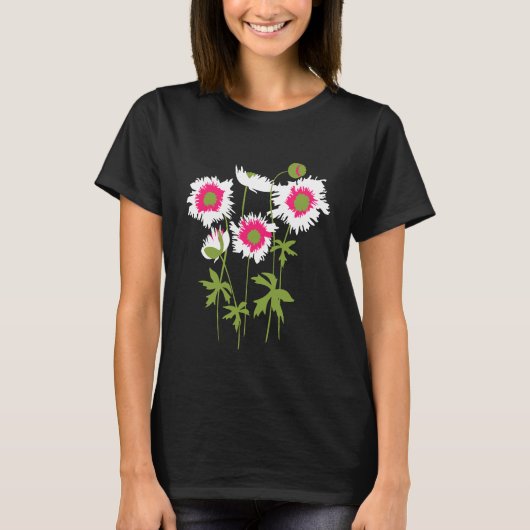 Wit, roze en groen t-shirt (Voorkant)