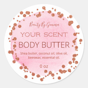 Wit roze en Roos gouden Stippen body boter labels