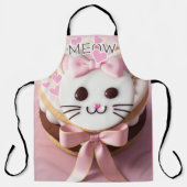 Wit/Roze/Frosted Kat/Meow/All-Over Print Schort (Voorkant)