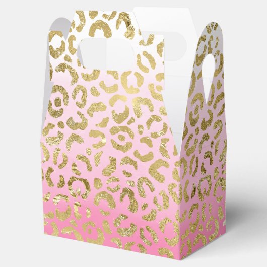 Wit Roze Goud Glam Luipaard Bedankdoosjes (Geopend)