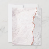 Wit & Roze Gouden Agate Huwelijksprogramma kaart (Achterkant)