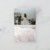 Wit & Roze Gouden Agate Marmer Bedankt Foto (Binnen)