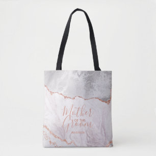 Wit & Roze Gouden Agate Marmer Moeder van de Bruid Draagtas