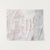 Wit & Roze Gouden Agate Verguld Bruidsdouche Welko Wandkleed (Voorkant (horizontaal))