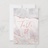 Wit & Roze Gouden Agate Vergulde Tafel Nummer Zitp Kaart (Voorkant)