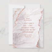 Wit & Roze Gouden Agate Zal Jij Mijn Bridesman Zij Kaart (Achterkant)