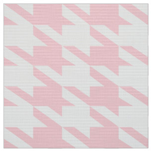 Wit & Roze Houndstooth Naadloos Patroon Stof