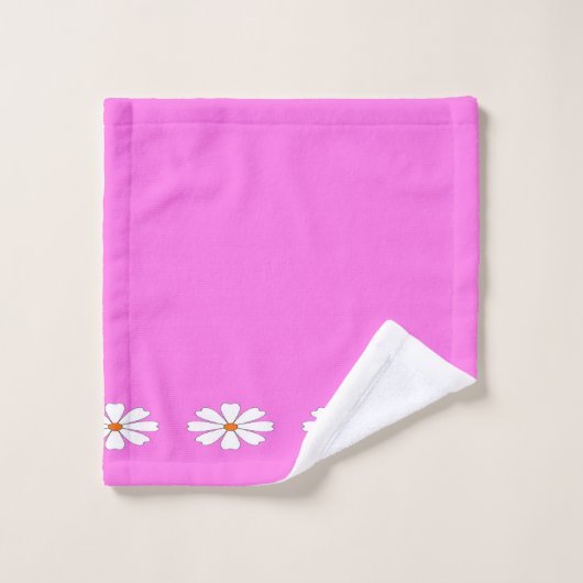 wit roze patroon bad handdoek (Wasdoekje)