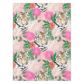  wit roze tijger - Floral schilderen Tafelkleed (Voorkant)