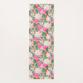  wit roze tijger - Floral schilderen Yogamat (Achterkant)
