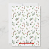 Wit rozen en kerstfeest nodigt u uit kaart (Achterkant)