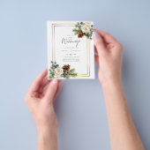 Wit rozen goudpuin blauw flyer (Hand)