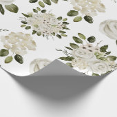 Wit Rozen Inpakpapier (Hoek)