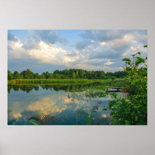 Wit-Rusland Беларусь Landschap Natuur Kanaal Poste Poster