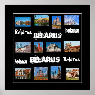 Wit-Rusland Беларусь Minsk Grodno Brest Pinsk Post Poster