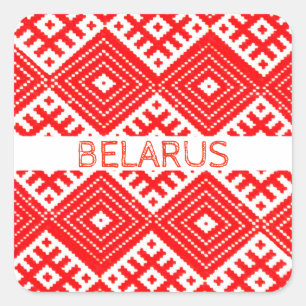 Wit-Rusland Б а р у Mugl Pattern Red White Sticker