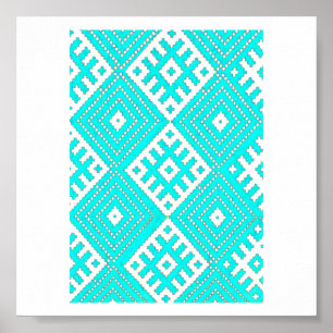 Wit-Rusland Б а р у Nationaal Folk Pattern Poster