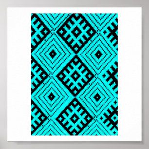 Wit-Rusland Б а р у Nationaal Folk Pattern Poster