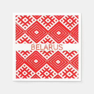 Wit-Rusland Б л р у Folk Pattern Red Servet