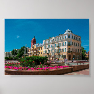 Wit-Rusland Б с Minsk ауArchitectuur Poster