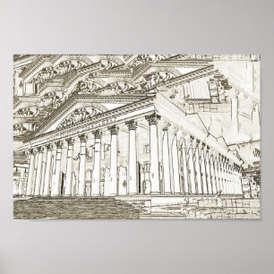 Wit-Rusland Б с Minsk а MinkBod,Architectuurл Sche Poster