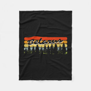 Wit-Rusland Bos Zonsondergang Bomen Blokhut Vakant Fleece Deken