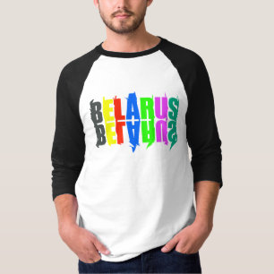 Wit-Rusland Colorful Happy Letters T-shirt