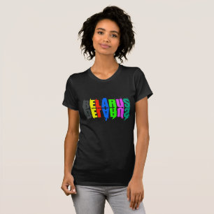 Wit-Rusland Colorful Happy Letters T-shirt