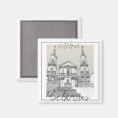 Wit-Rusland Gestylized Architecture Magnet Vitebsk Magneet (Voorkant / Achterkant)