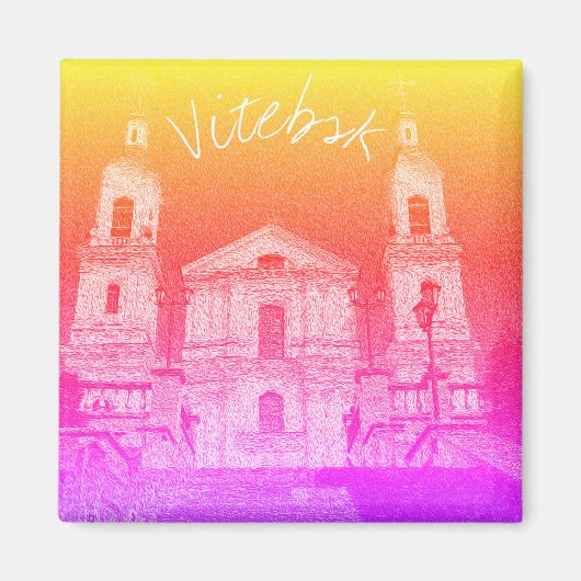 Wit-Rusland Gestylized Architecture Magnet Vitebsk Magneet (Voorkant)