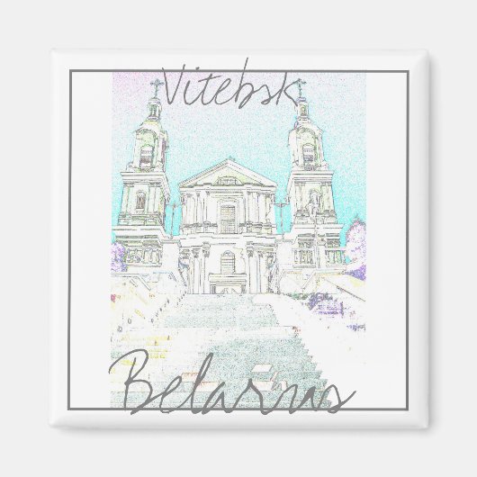 Wit-Rusland Gestylized Architecture Magnet Vitebsk Magneet (Voorkant)