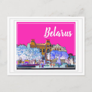 Wit-Rusland Grodno Stad Architectuur Ansichtkaart Feestdagenkaart