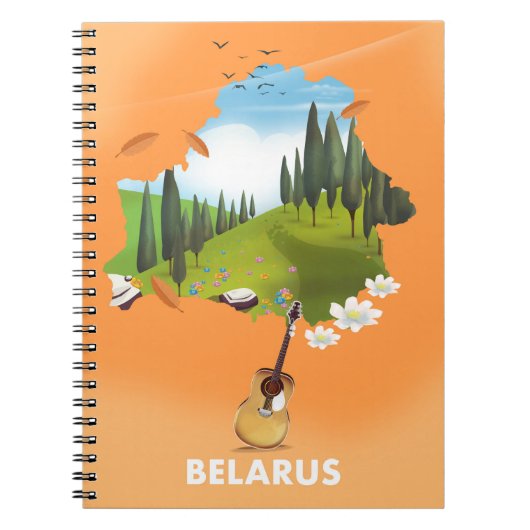 Wit-Rusland kaart reisposter. Notitieboek (Voorkant)