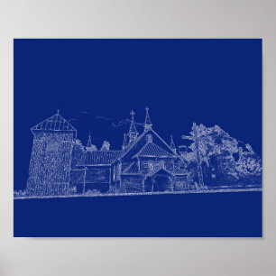 Wit-Rusland Katholieke architectuur van Porechye P Poster