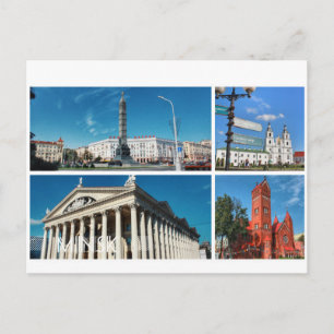 Wit-Rusland Minsk Architectuur Collage Ansichtkaar Briefkaart