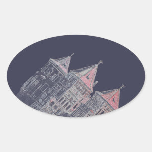 Wit-Rusland Mir Kasteel Architectuur Ovale Sticker