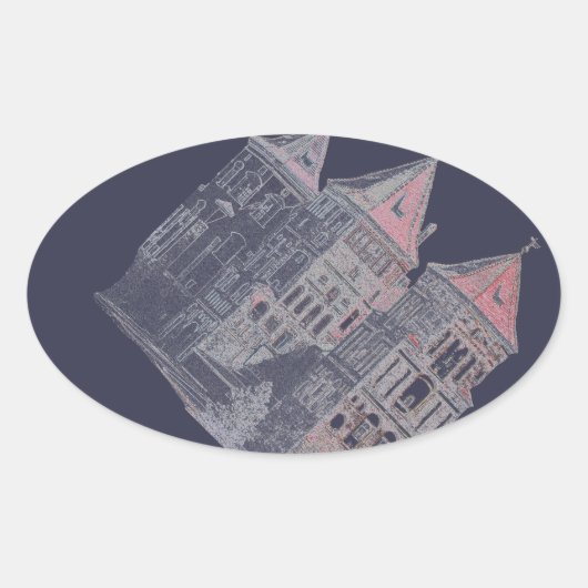 Wit-Rusland Mir Kasteel Architectuur Ovale Sticker (Voorkant)