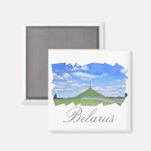 Wit-Rusland Mound of Glory gestileerde magneet (Voorkant / Achterkant)