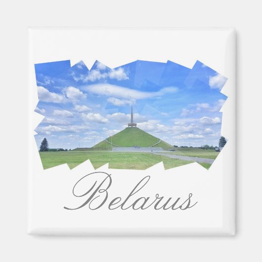 Wit-Rusland Mound of Glory gestileerde magneet (Voorkant)